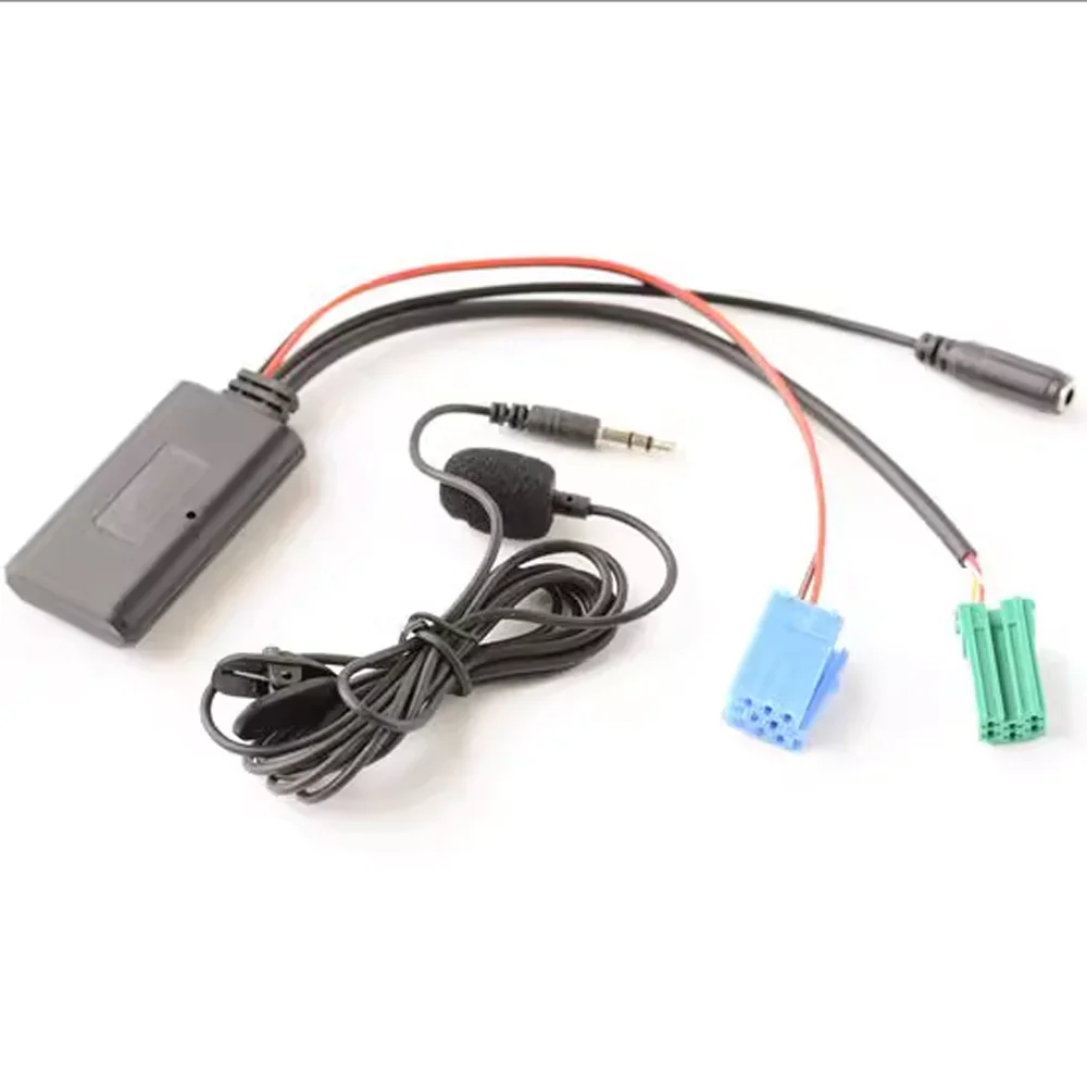 

1 комплект, черный автомобильный Bluetooth 5,0, стерео аудио музыкальный приемник, Aux-микрофон, адаптер громкой связи для телефона, бесплатный адаптер для CD-плеера Renault