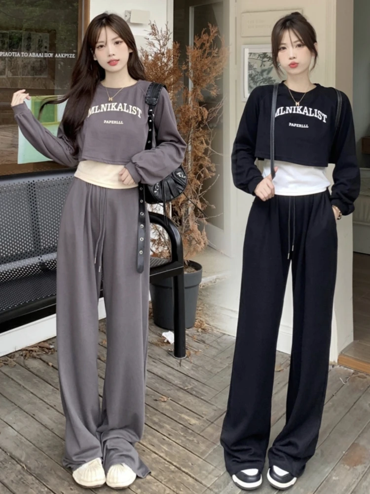 

Slimming Sportswear Set for Women Casual Fashionable Three-Piece Suit plus Size Micro Plump MM High-End Sensation Cotton Blend