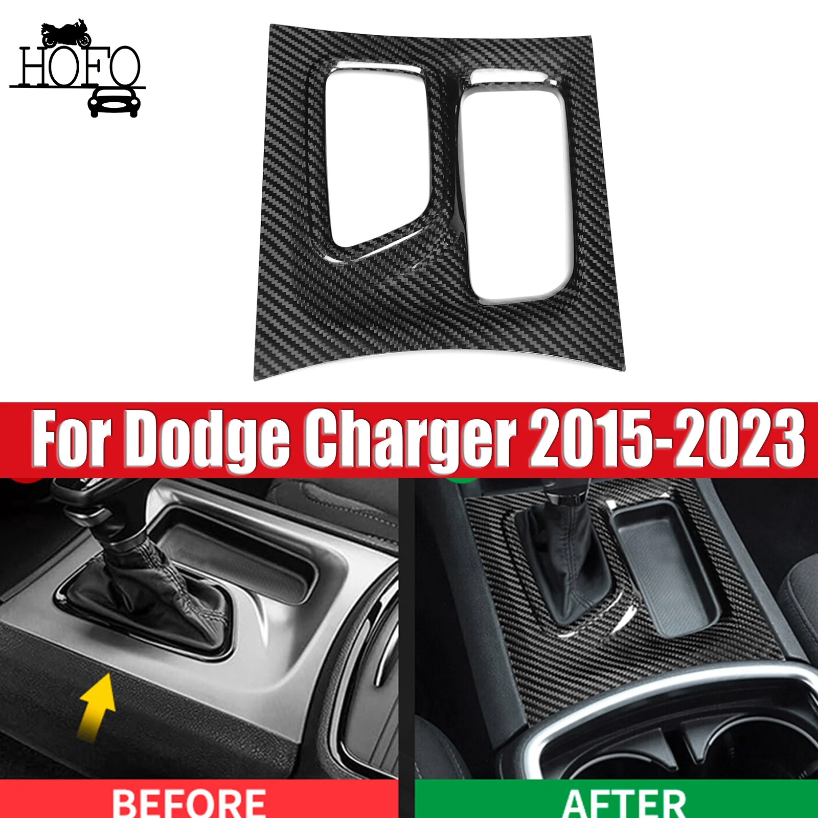 

For Dodge Charger 2015-2023 Console Gear Shift Box Panel Trim Cover