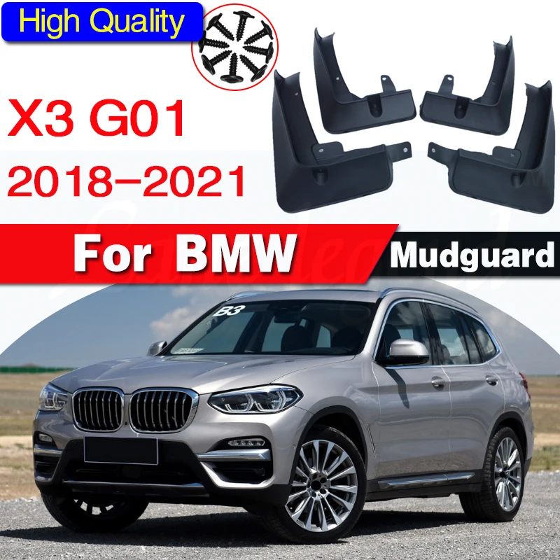 Set Molded Mud Flaps For BMW X3 G01 2018-2021 Mudflaps Splash Guards Mud Flap Mudguards Fender Front Rear 2017 Accessories