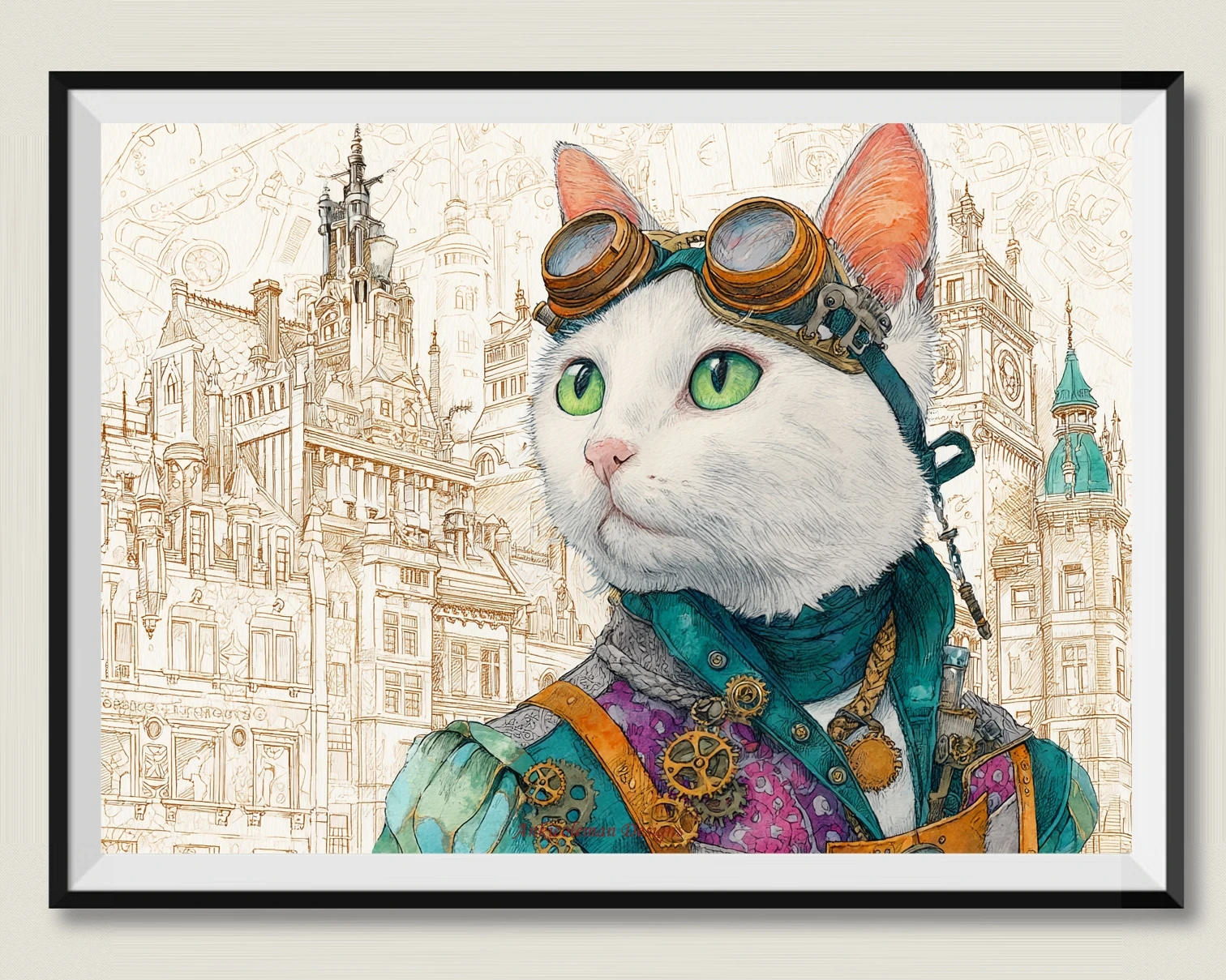 

Urbanity Steampunk Cat 1 Рукоделие для вышивания DIY DMC Высокое качество - Наборы для вышивки счетным крестом 14 карат Картина маслом