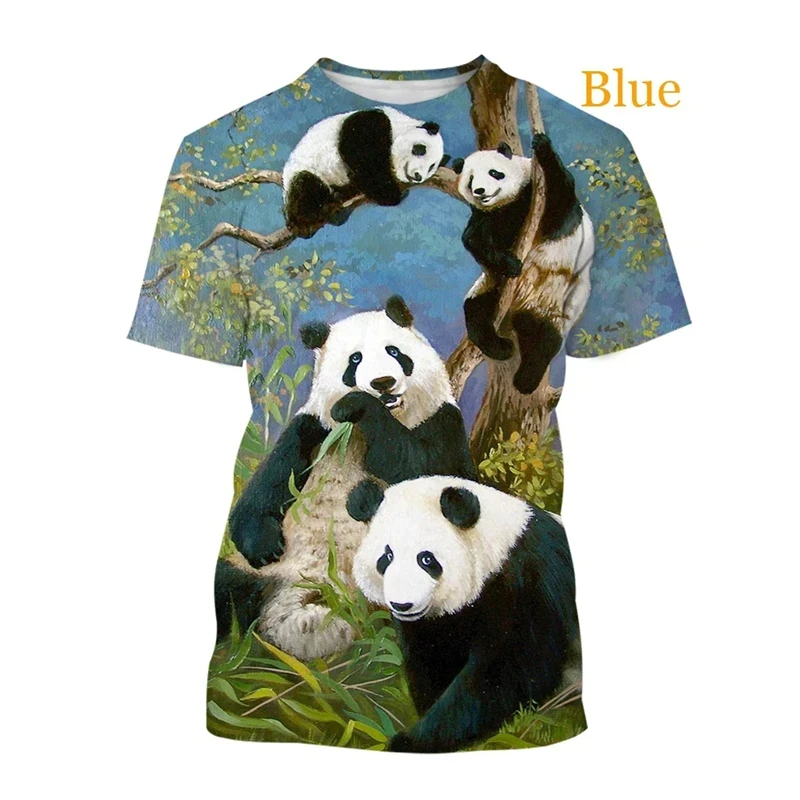 

New Summer 3D Cute Animal Panda Printing T Shirt Chinese Traditional Treasures Panda Graphic T-shirts For Men Harajuku Clothing