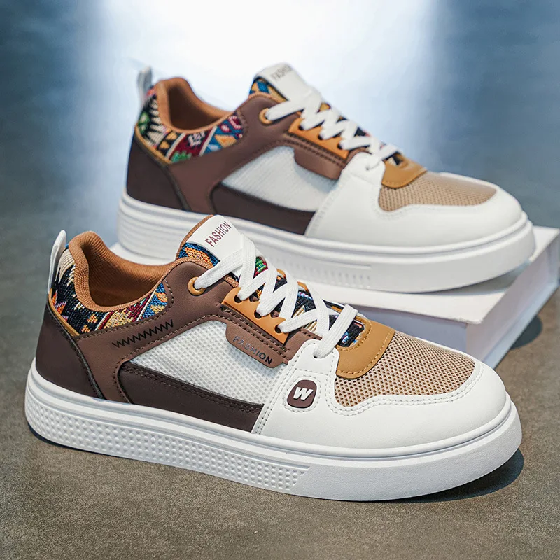 Men's shoes 2026 spring trend fashion versatile casual sports shoes breathable mesh outdoor board shoes