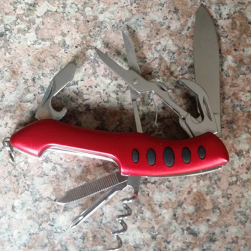 

Outdoor 11 Multifunctional Swiss Knife Camp Multitool Bottle Opener Folding Knife Portable Scissors Saw Military Pocket Knives