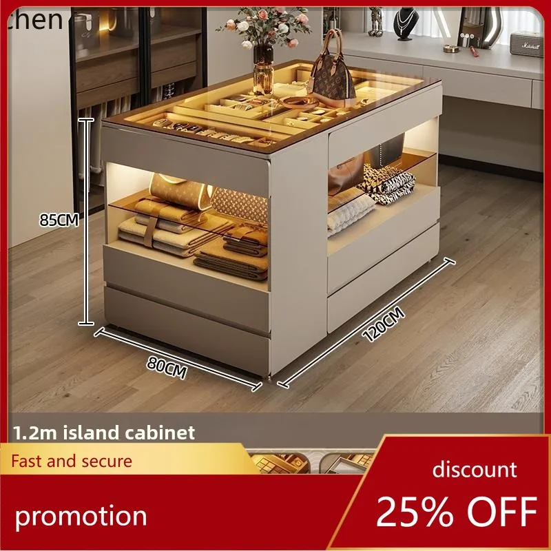 ZMLJewelry Storage Cabinet Small Apartment Bedroom Jewelry Display Cabinet Storage Double-Sided Chest of Drawers