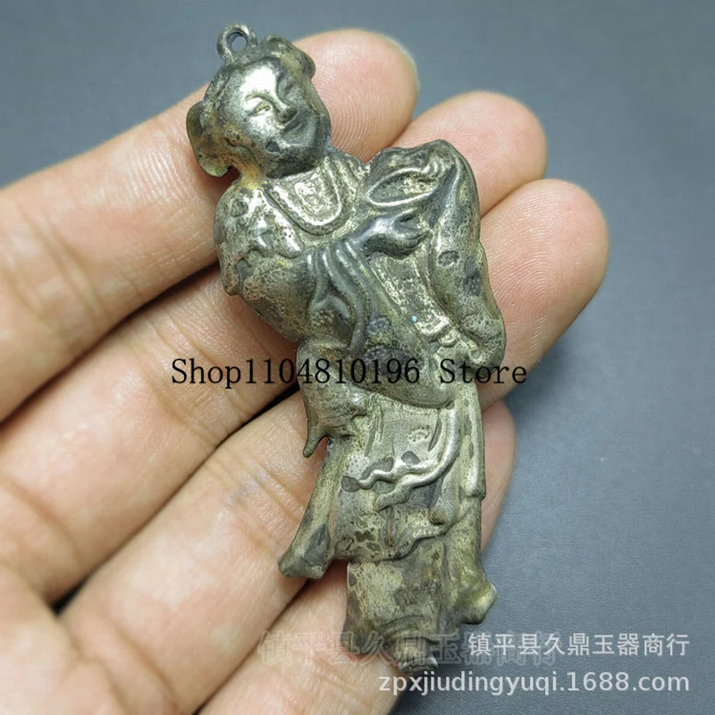 Wholesale of antiques and miscellaneous items Antique-style white bronze figurine Wholesale of 3D distressed vintage character p