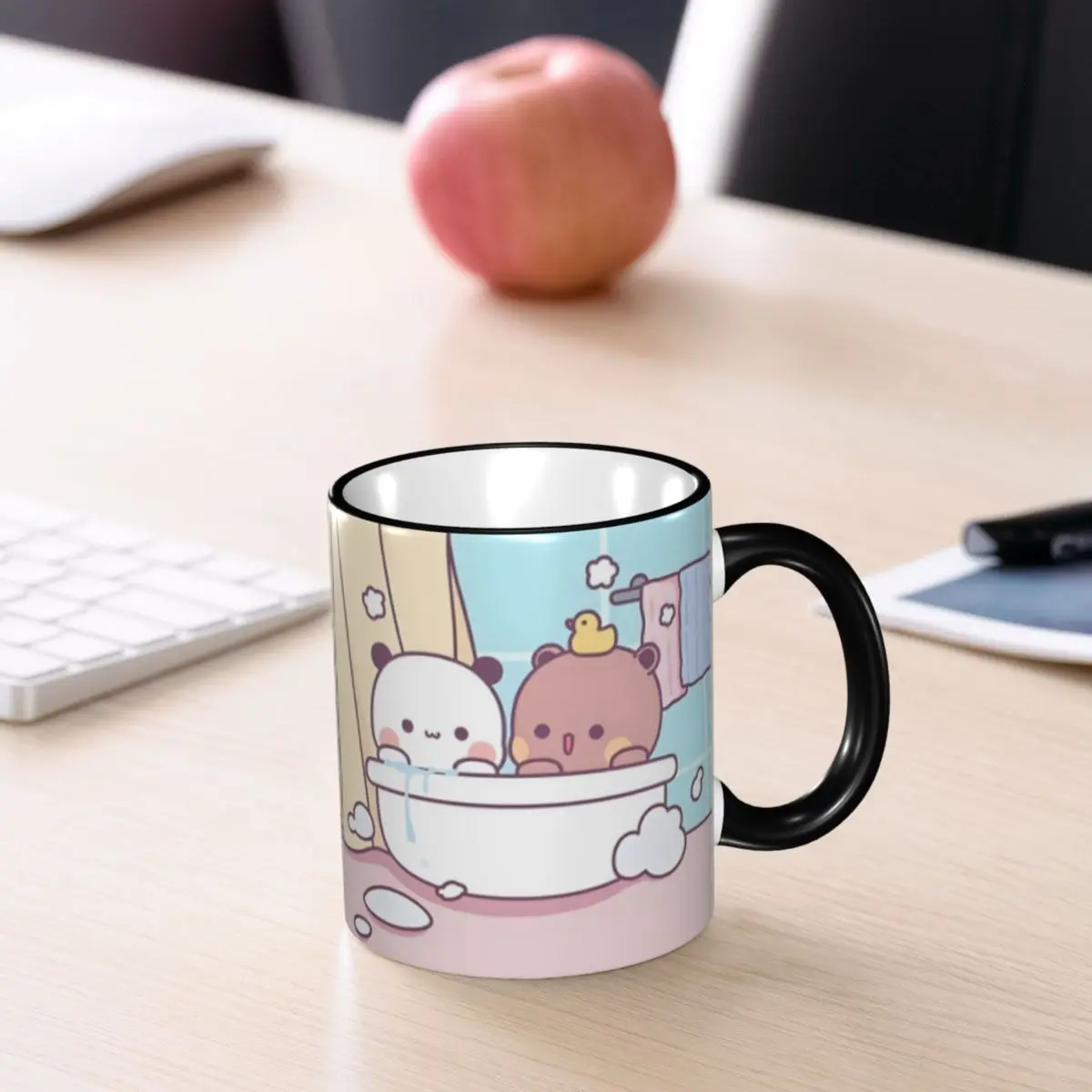 Custom B-Bubus D-Dudus Bear And Panda Mugs DIY Kawaii Cartoon Ceramic Tea Milk Coffee Cups