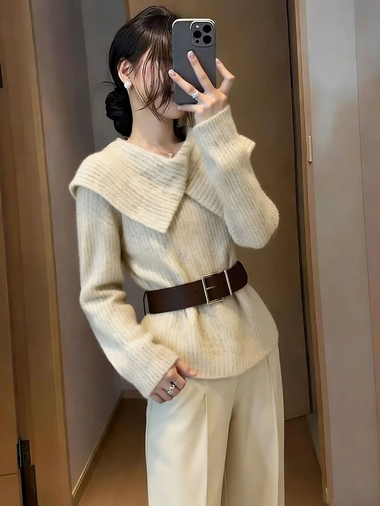 Ele Faionable Camere Suéter de malha longo Sve gola virada para baixo Sli Trendy Warm Winter Top feminino Premium Quali