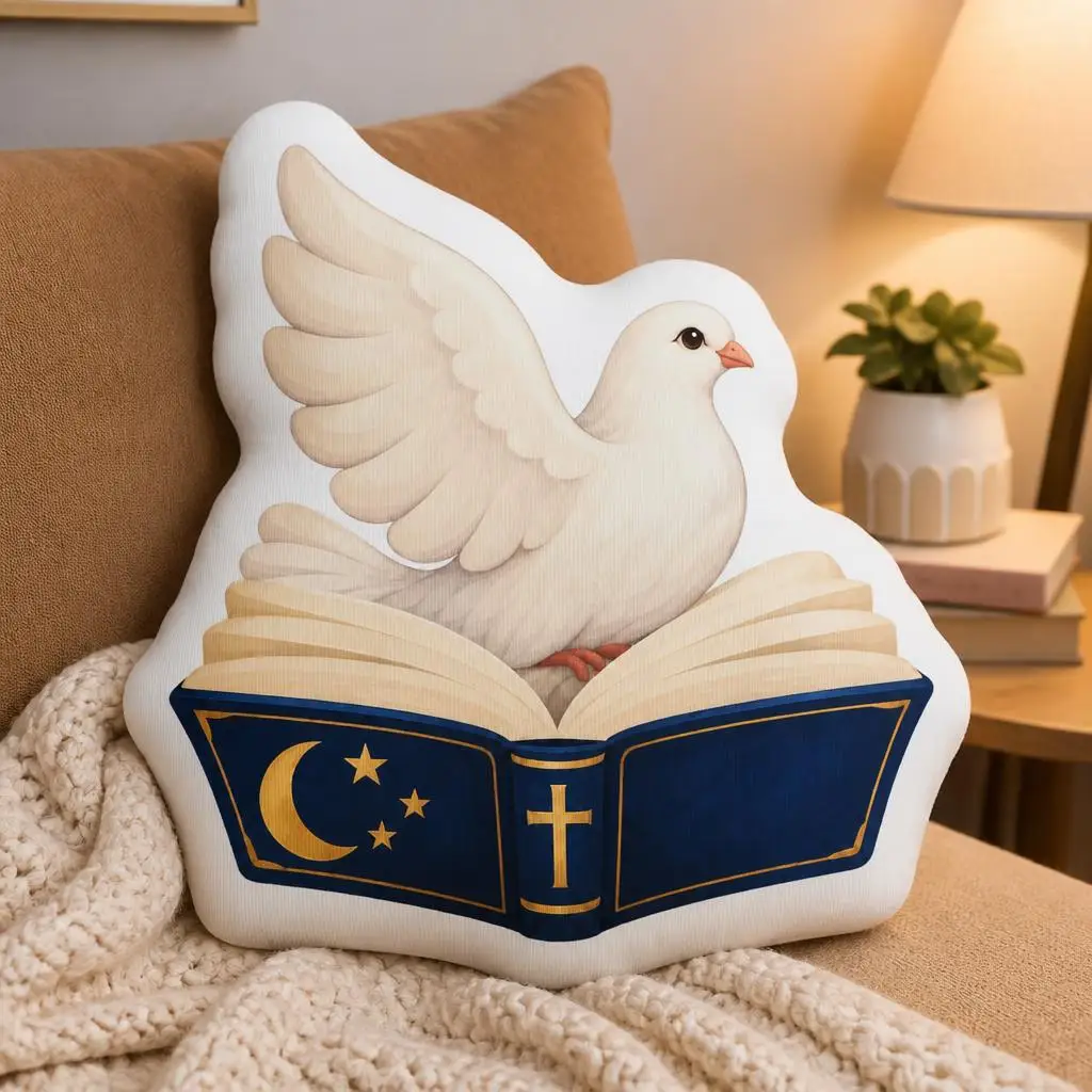 Christian Dove Bible Shaped Pillow Religious Faith Cushion Holy Spirit Throw Pillow Prayer Gift Home Decor Living Room Sofa