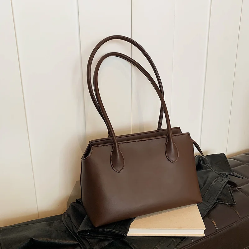 Tote New Row Handbag Premium Texture Shoulder Large Capacity Solid Color Underarm Bag bags female