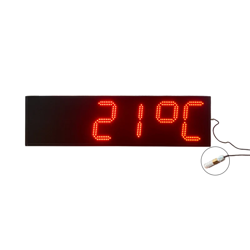CHEETIE CP029 LED 9 Inch Outdoor Waterproof Clock Time Temperature LED Signs Digital Clock With Temperature Sensor