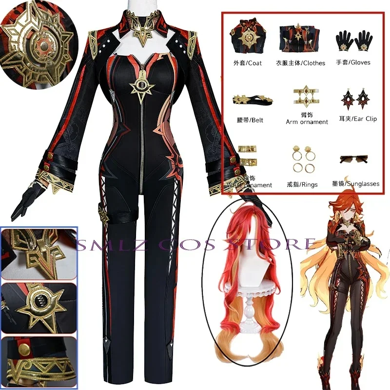 CHIOS Game Genshin Impact Mavuika Cosplay Pyro Archon Costume Uniform Wig Outfit Set Anime Halloween Party Play Prop for WCHIOS