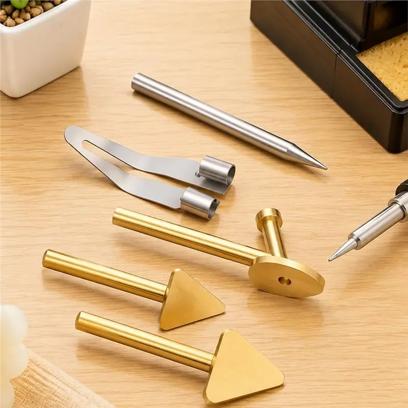 Replacement Set- Copper For Plastic Welding Tips 5-Pack Triangle Smoothing Tip For Plastic Welder, Car Bumper& Kayak Repairs