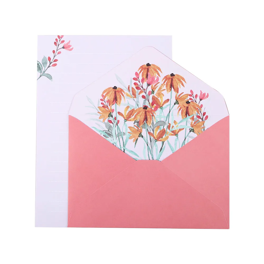 

Office Lovely Birthday Party Wedding Letter Pad Invitation Writing Paper Letter Paper Flowers Envelope Greeting Card