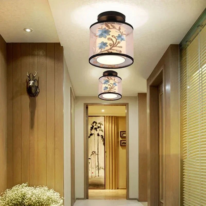 4 Types Chinese Style LED Light Fixtures Ceiling  Lamp for Living Room Aisle Balcony Porch
