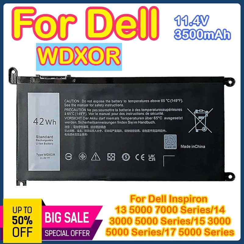 

Аккумулятор WDXOR для Dell Inspiron 13 15 5000 7000 14 3000 17 5000 серии 5570 7579 7378 5567 7573 5565 5379 Latitude 3490 WDX0R