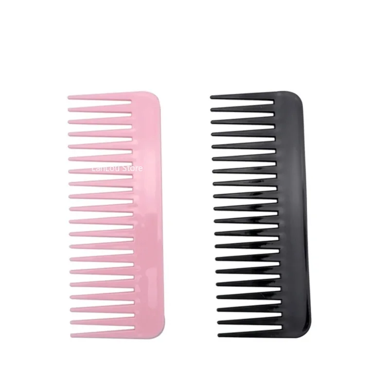 1PC Large Wide Tooth Comb Detangling Hair Comb Round Teeth Hairdress Brush Carbon Antistatic Brush Pro Salon Dyeing Styling