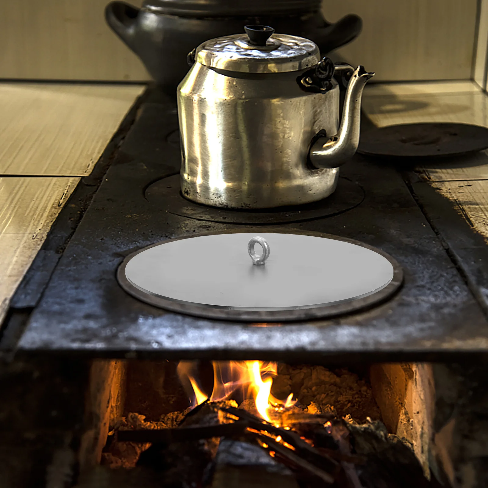 

Heavy Duty Universal Stove Lid Replacement Iron Cover for Burning Stove Skillet Metal Cookware