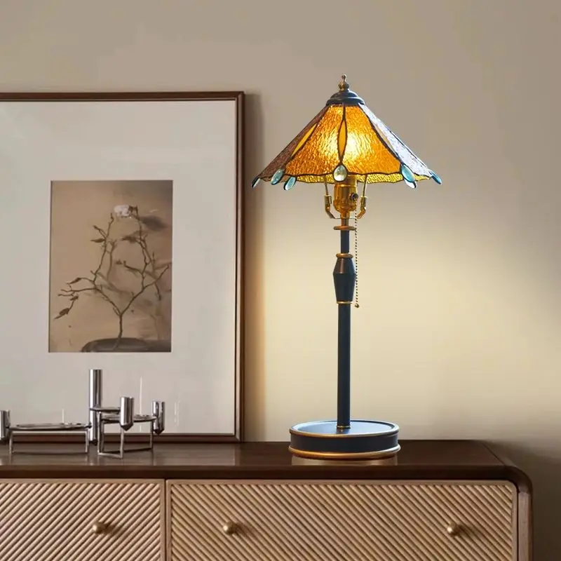 

Европейская классическая французская новая китайская ретро-арт дворец защита глаз кабинет настольная спальня прикроватная кабельная лампа