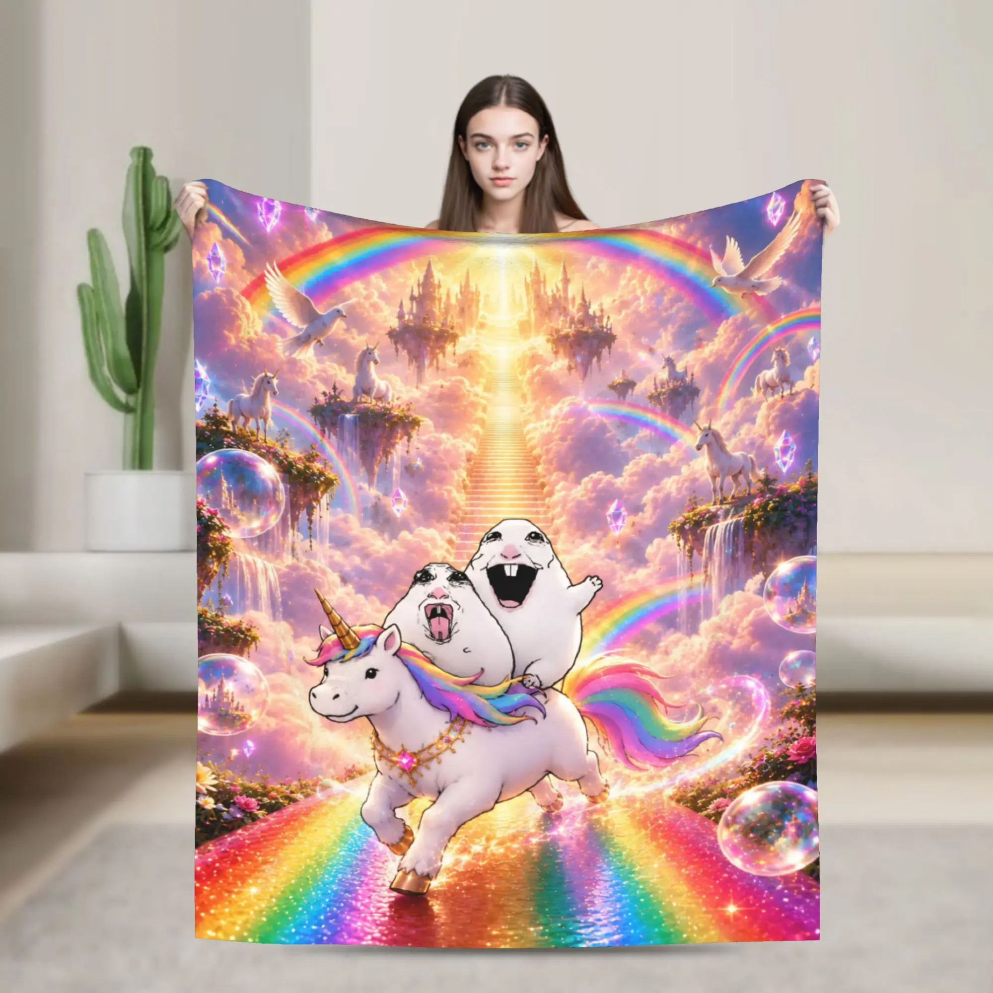 Hamster Caveman Blankets Flannel  Comfortable Ultra-Soft Throw Blanket for Bed Bedspreads