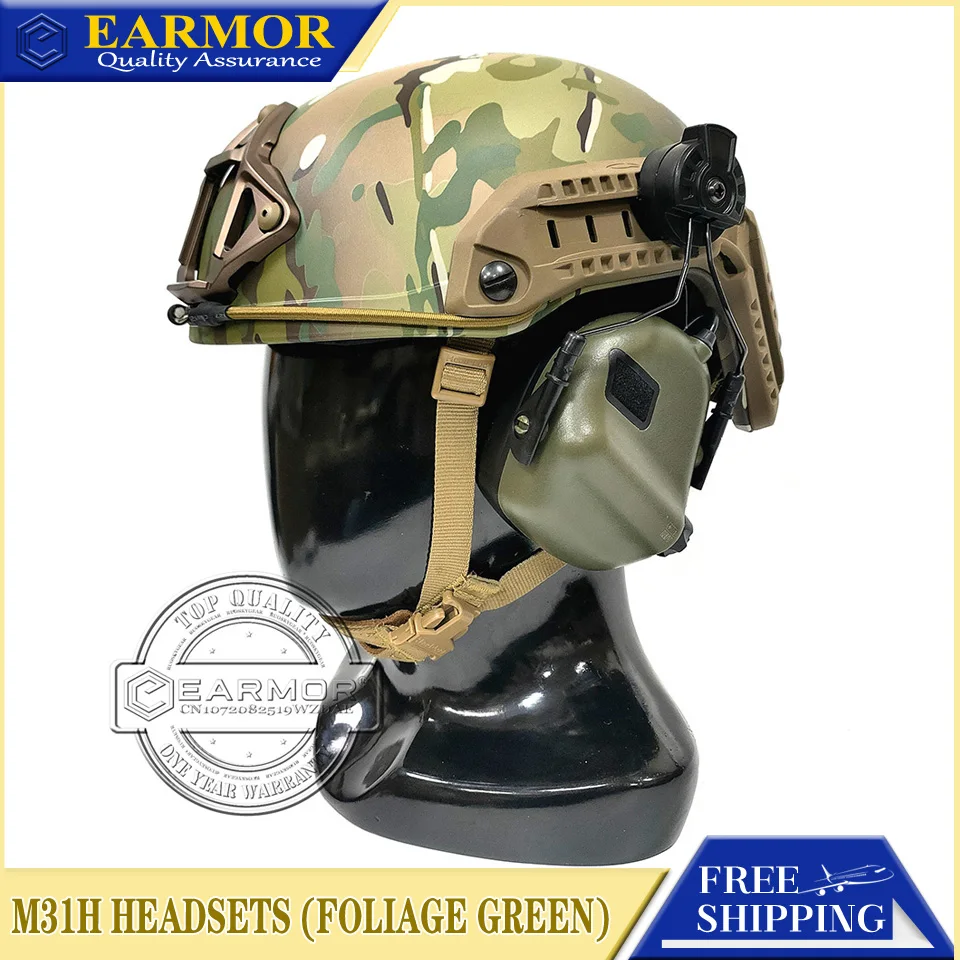 

OPSMEN EARMOR M31H MOD4 Tactical Headset Noise Canceling Hearing Protection Softair Aviation Headphone for FAST MT Helmets