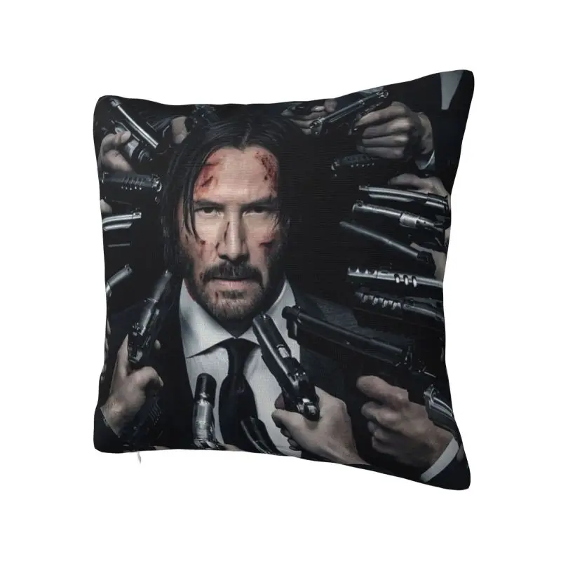 Custom John Wick Cushion Cover Polyester Keanu Reeves Movie Pillow Case for Sofa Car Square Pillowcase Living Room Decoration