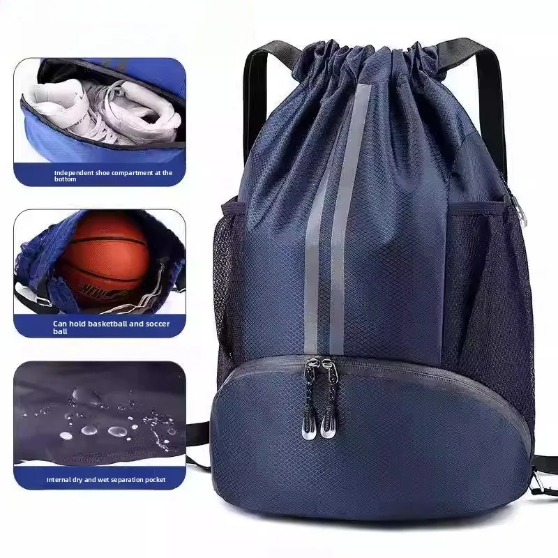 

Men's Sports Bag Swimming Backpack Dry Wet Separation Basketball Football Shoe Storage Bag Portable Double Shoulder Bag