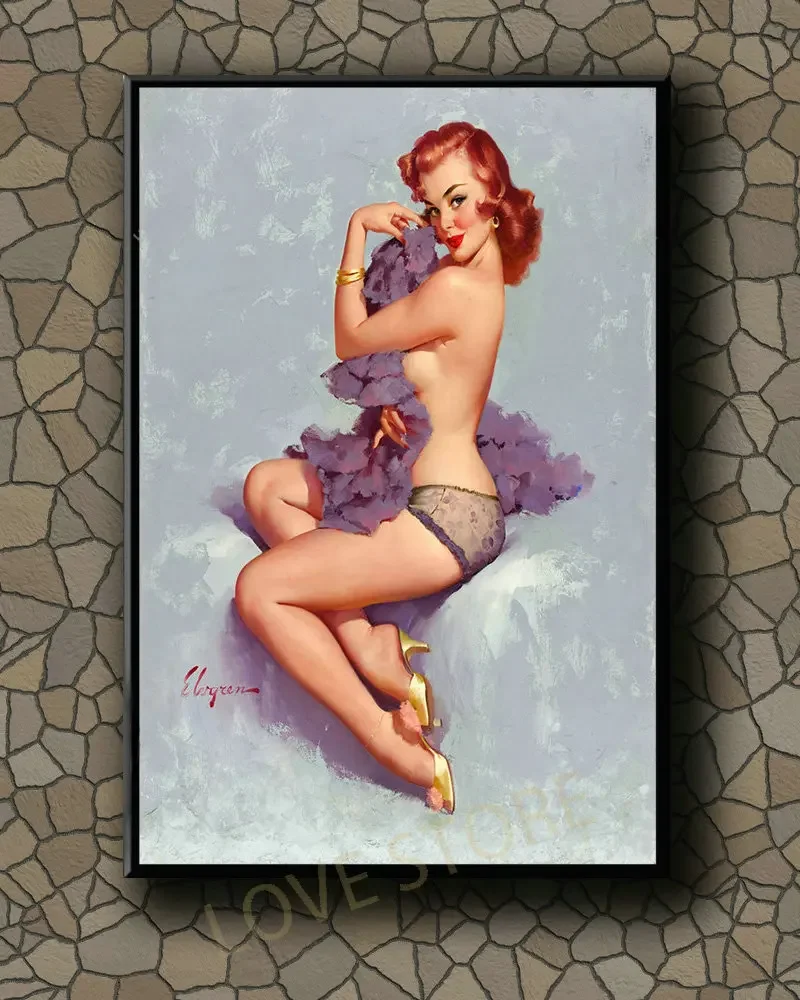P178 Vintage Beautiful Pin-up Girl Classic Picture SEXY GIRL 301 Silk Fabric Poster Art Decor Indoor Painting Gift