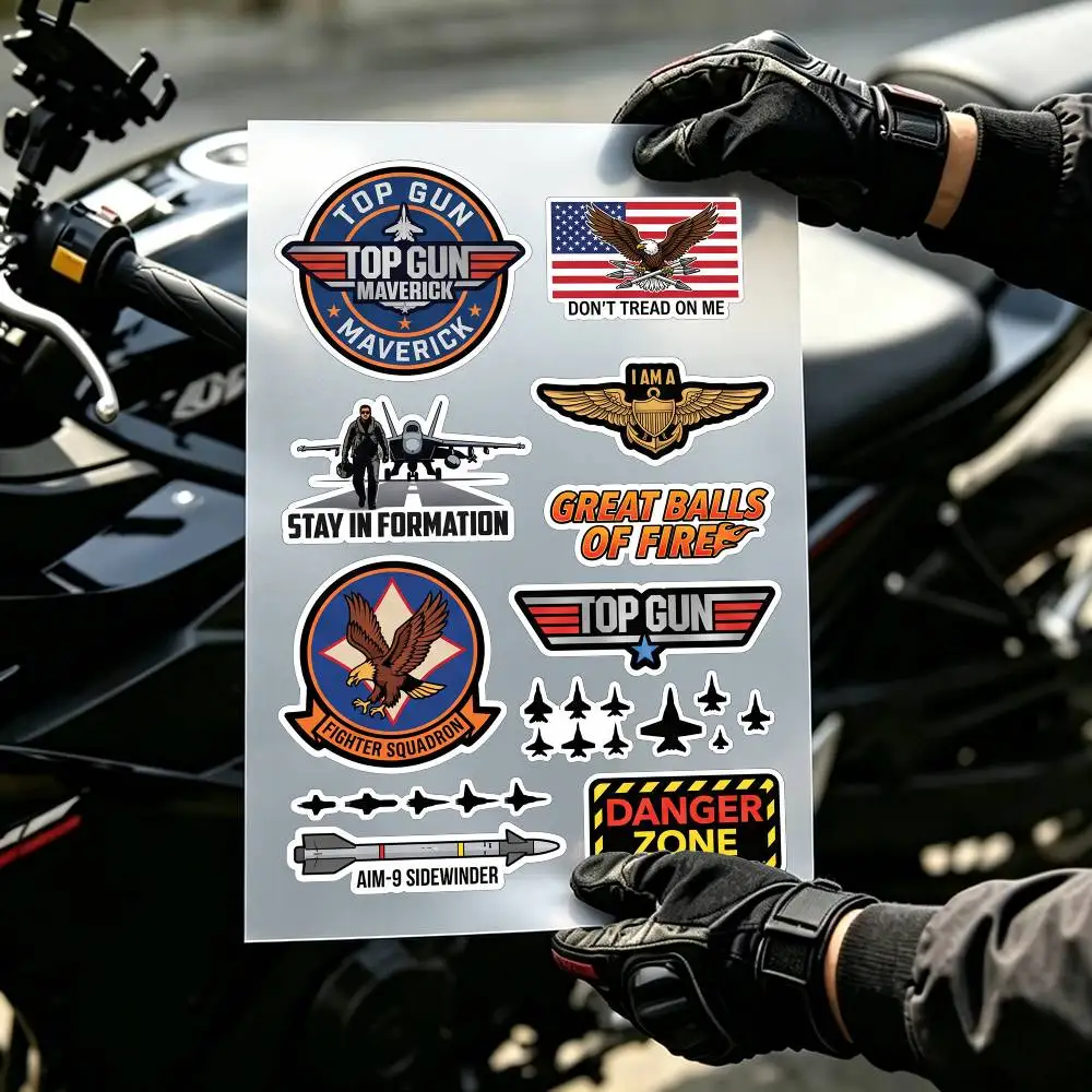 Fighter Jet Squadron Top Gun Maverick Graffiti Stickers Waterproof PVC Decals for Car Motorcycle Skateboard Helmet Notebook
