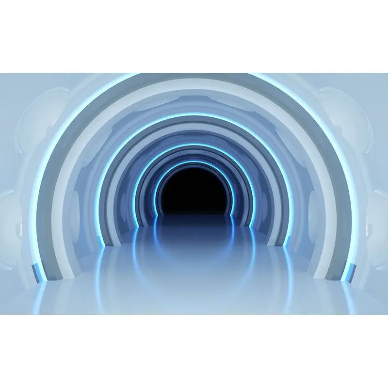 مخصص ثلاثية الأبعاد البصرية تمديد الفضاء نفق جدارية مكتب KTV الإنترنت بار صندوق شركة غرفة الاجتماعات الخيال العلمي خلفية 8d