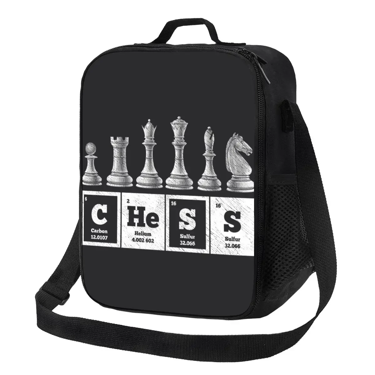 Chess Player Game Board Resuable Lunch Boxes Periodic Table Of Elements Thermal Cooler Food Insulated  Bag Children Student