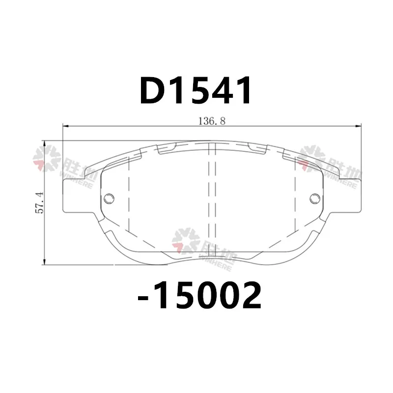 Front Brake Pad-15002 Is Suitable For Peugeot 408/308/307/207/Cc/2008/Dongfeng Shuaike/Ev/Auto Parts Ceramic Brake Pad Pad