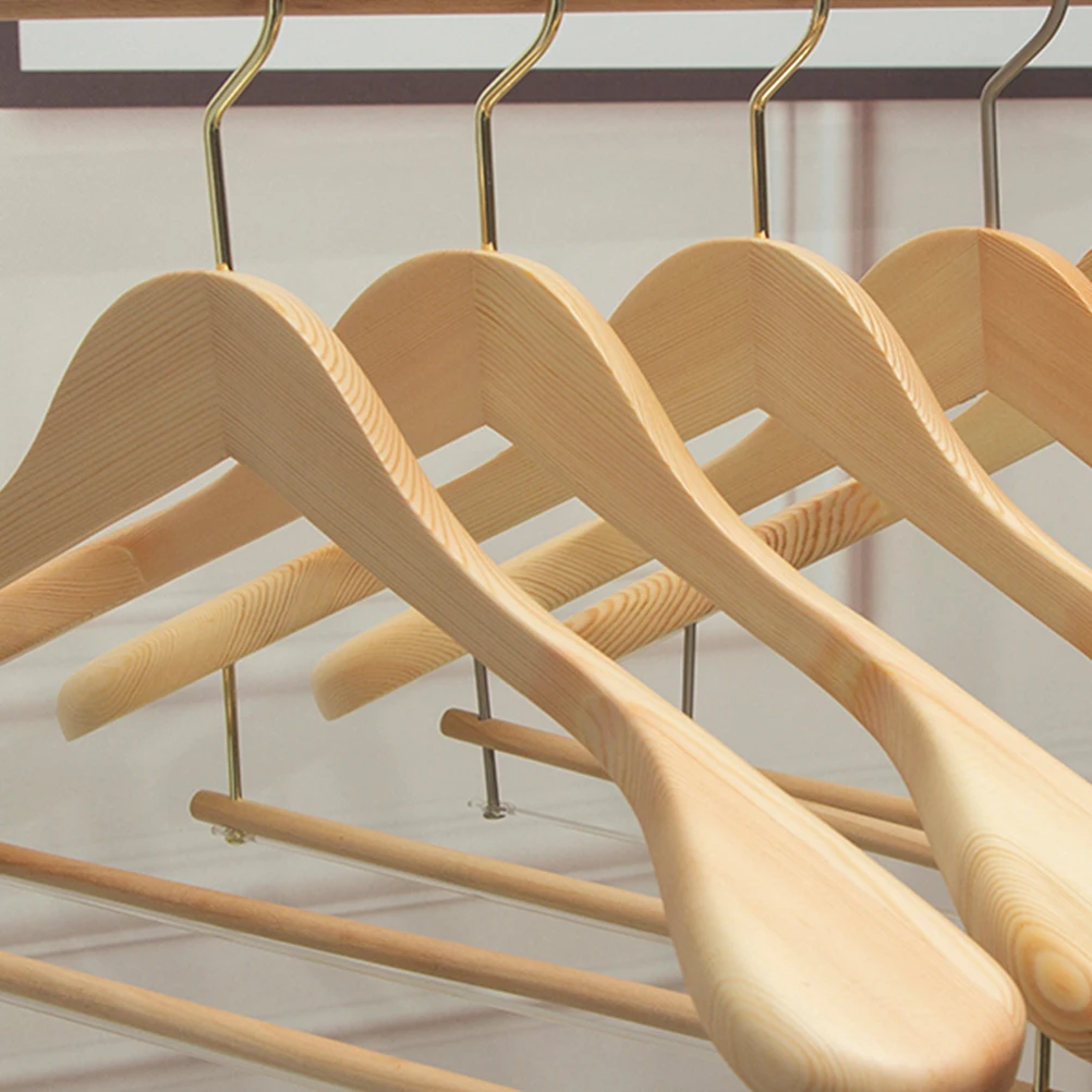 

6 Pcs Garment Racks Solid Wood Hanger Clothes Drying Wooden Coat Hangers Simple Cedar Clothing