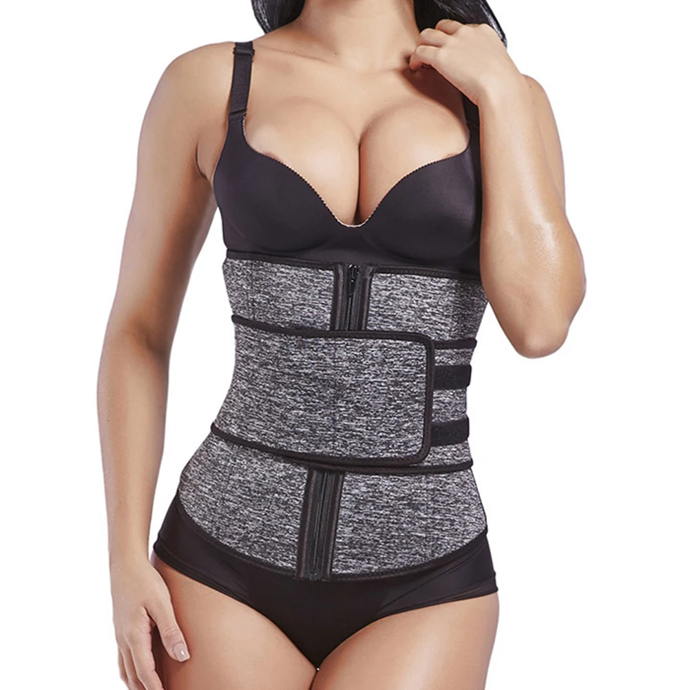 

1pc Waist Trainer Belt Shapewear Corset Zipper Tummy Waistband Fitness Support Posture Control Back Grey 4Xl