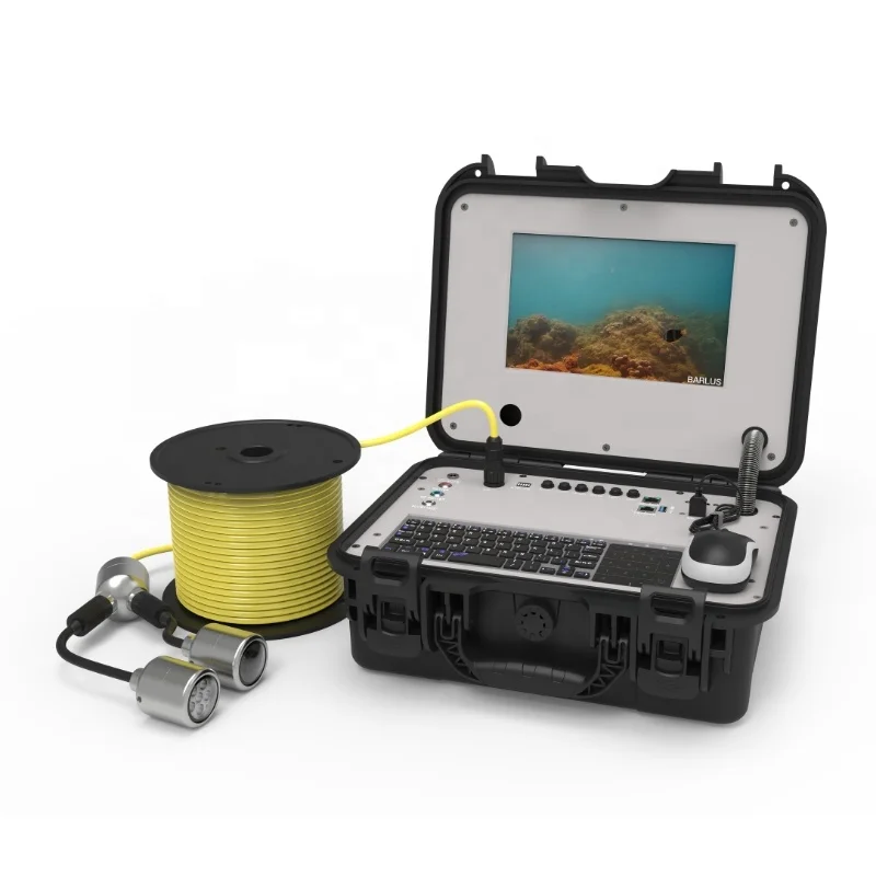 Barlus Underwater mini camera dive system kit 10-inch display - for divers, ROV, with 50M low buoyancy cable