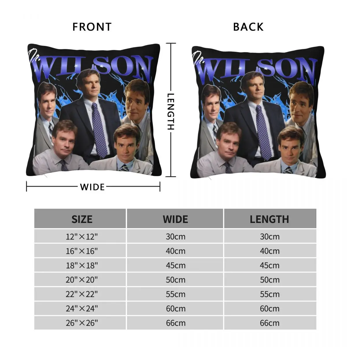 الدكتور ويلسون هاوس MD المخدة قماش مطبوع غطاء الوسادة زينة كيس وسادة غطاء المنزل مربع 45X45cm