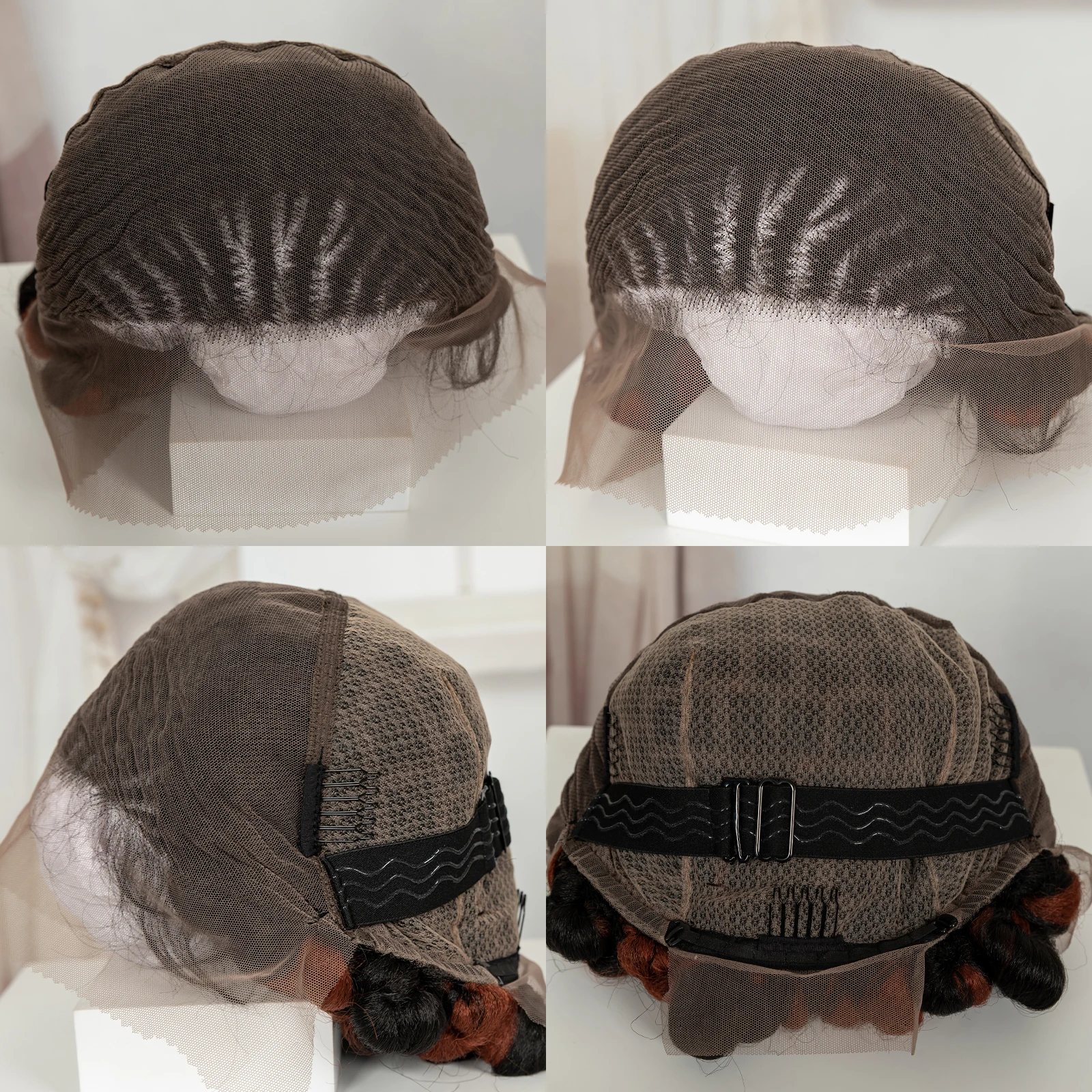 Pelucas trenzadas Cornrow, pelucas trenzadas Bantu de color sintético completo con encaje, trenzas naturales sin nudos, pelucas con pelo de bebé para mujeres negras