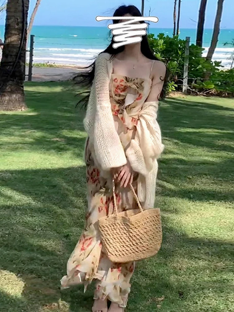 Vestido longo f com estampa floral, gola ter, verão, novo estilo, emaecimento, praia, férias, pausa para chá, cin...