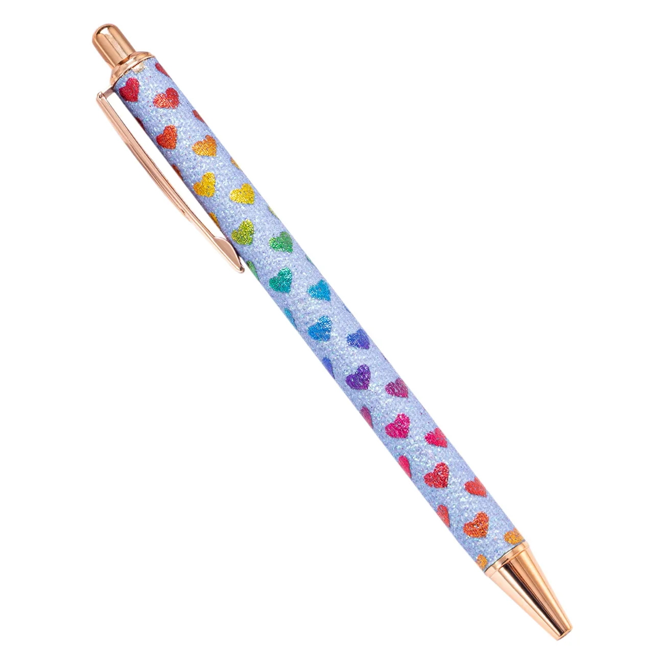 40PCS Gold Powder Pressed Ballpoint Pen, Student Girl Pressed Foreskin Pen, Metal Pen