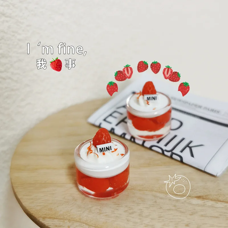 Mini Fruits flottants de Simulation 1:12, tasse de boisson à la gelée, jouet Miniature, modèle de scène, accessoires de maison de poupée, décor créatif