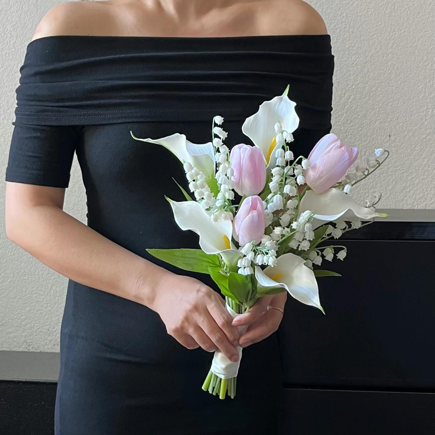 

White Calla Simulation Flower Marriage Photo Props Bride Holding Flower Wedding Photography Bouquet Wedding Valentine's Day Gift