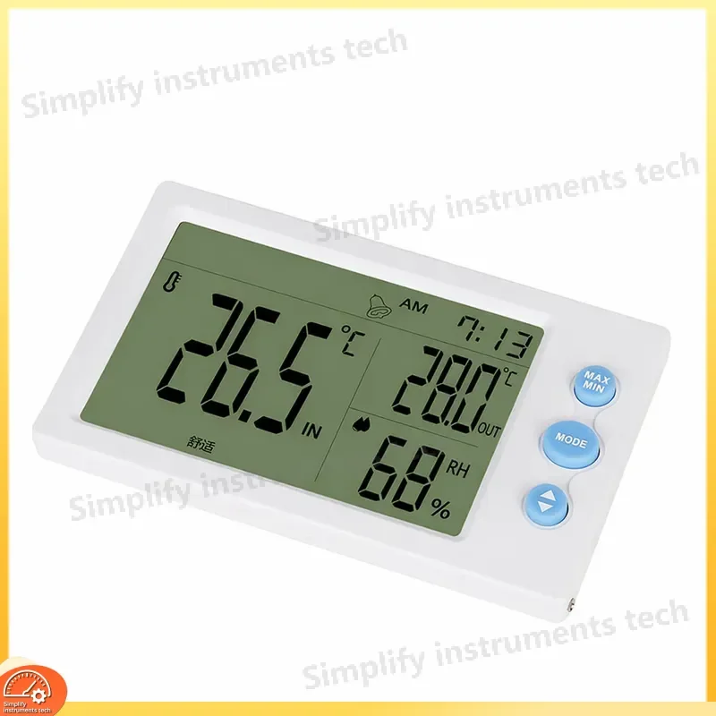 Digital Large Screen Thermometer Hygrometer for Indoor Baby Room Home Office Outdoor Temperature Humidity Monitor with LCD