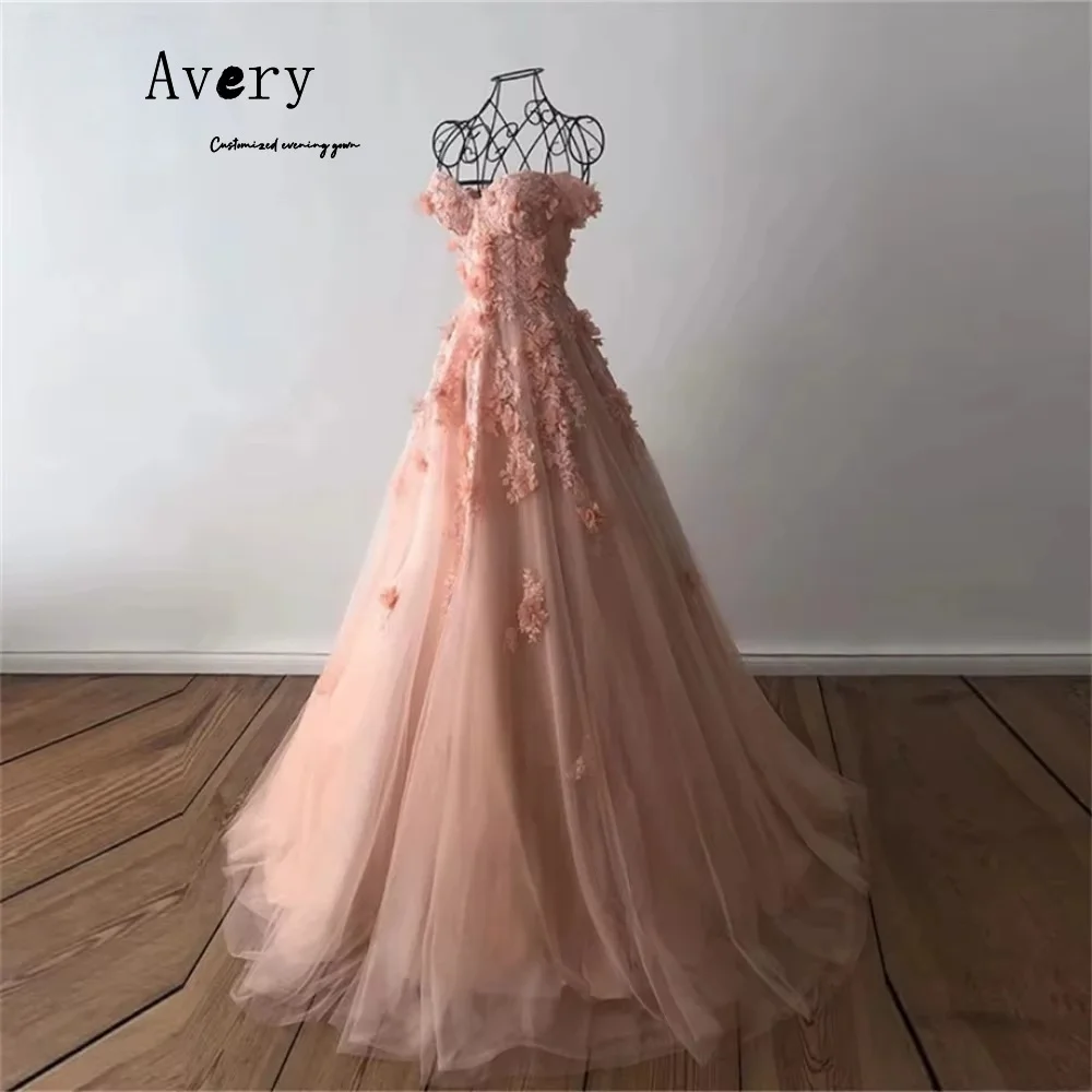 Avery personalizado flor púrpura una línea fuera del hombro vestido de fiesta lujoso vestidos de ocasión a medida vestidos formales y de noche elegantes