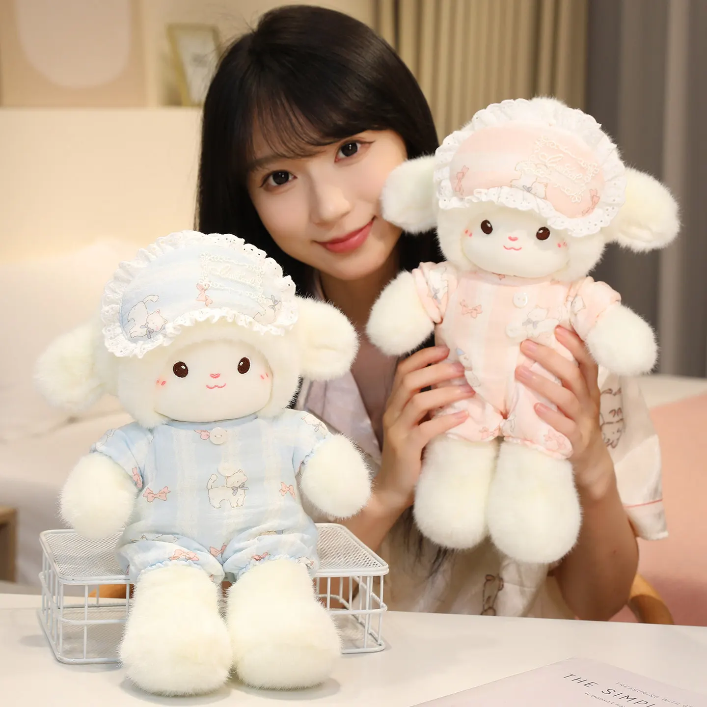 

Super Cute Pajamas Little Sheep Plush Toys Premium Fluffy Cartoon Eye Mask Sheep Doll Gentle Cozy Kids Appease Doll Xmas Gift