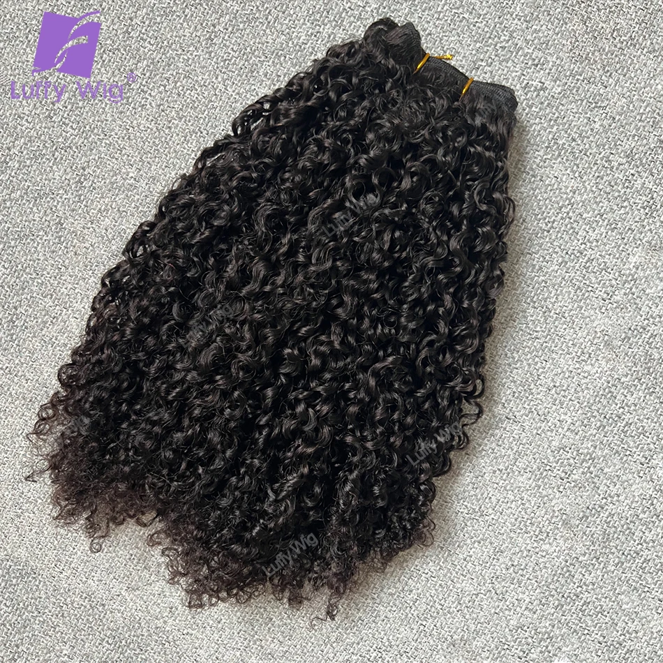 Double Drawn Afro Kinky Curly Bundles Human Hair Remy Mongolian Hair Weave 3c 4a Weft Hair Extensions For Black Women Luffywig