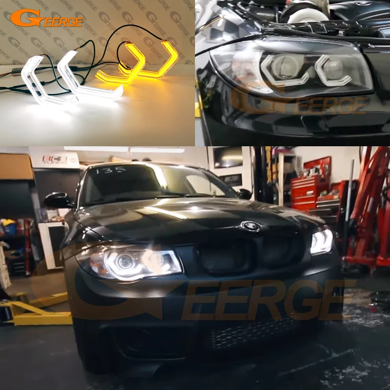 

For BMW 1 Series E82 E88 E87 E81 2004 - 2011 2012 Ultra Bright DRL Crystal Concept M4 Iconic Style Led Angel Eyes Kit Halo Rings