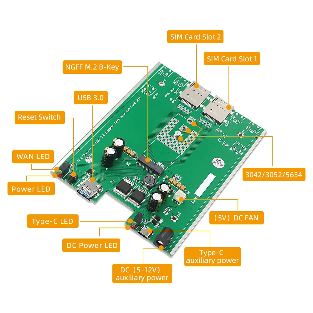 Imagem -04 - Modem Módulo M.2 para Usb 3.0 Dongle com Quectel Rm520n-gl Rm510-gl Rm502q-ae Rm500q-gl Rm502q-gl Rm500q-ae 5g