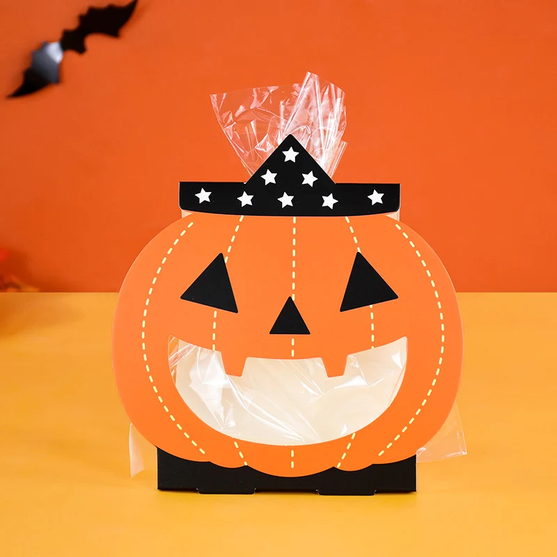 8pcs Halloween Gift Bags Candy Cookie Packaging Bags Trick Or Treat 2024 Happy Halloween Party Decor Supplies