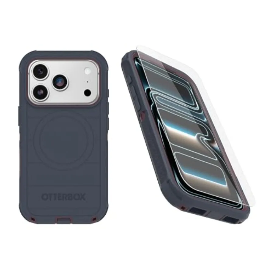

Чехол для iPhone 17 Pro (только чехол) в комплекте с защитной пленкой серии Defender — прочный, износостойкий, без розничной упаковки — крепление на магните