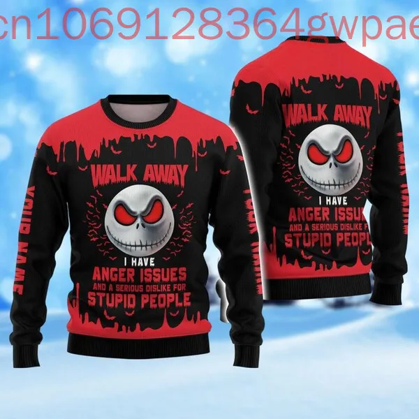 Disney Nightmare Before Christmas Ugly Sweater Jack Skellington Xmas Holiday Horror Movie Christmas Gift for Men Women Sweater